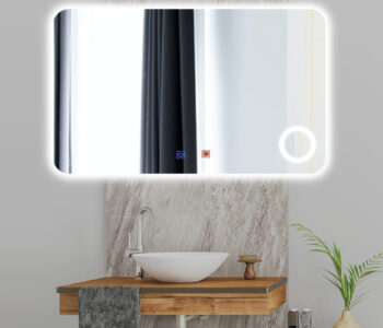 Espejo de Baño Led / Antivaho Rectangular. Modelo Tierra canto blanco y  marco acero cromo - Bricomoraleja