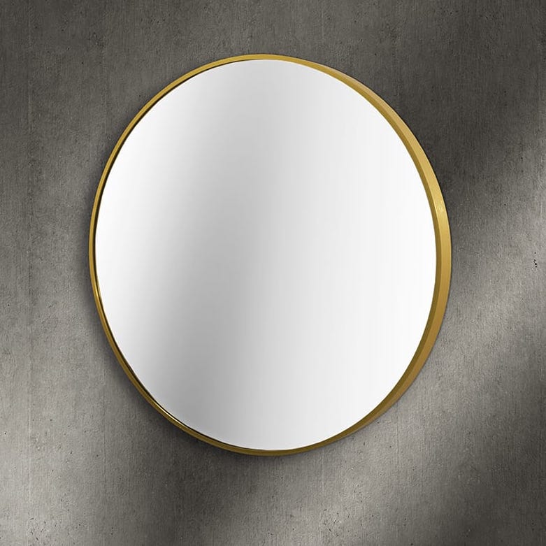 Espejo Redondo con Marco Dorado x 80 cm. Modelo Sol