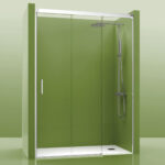 Mampara De Ducha 1 Cristal Fijo +1 Cristal corredero + 1 Cristal Puerta. Trébol 100