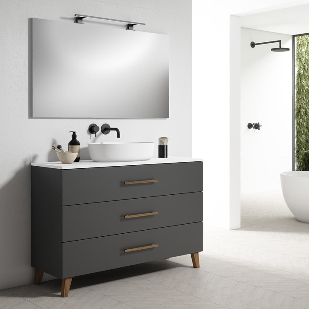 Mueble de baño al suelo con lavabo cerámico