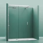 Mampara de ducha Frontal. 1 Cristal Fijo + 1 Cristal Puerta. Cosmos 700