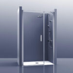 Mampara Frontal 1 Cristal con Puertas + 1 Cristal Fijo. Padel 100A