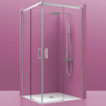 Mampara De Ducha Angular 2 Cristales Fijos + 2 Cristales Puertas. Luxury 300