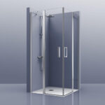 Mampara De Ducha Angular. 2 Cristales Puertas, 2 Cristales Fijos. Padel 300B