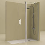 Mampara De Ducha frontal 1 Cristal Fijo + 1 Puerta Abatible. VOS 200