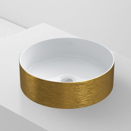 lavabo ceramica rea oro sobre encimera