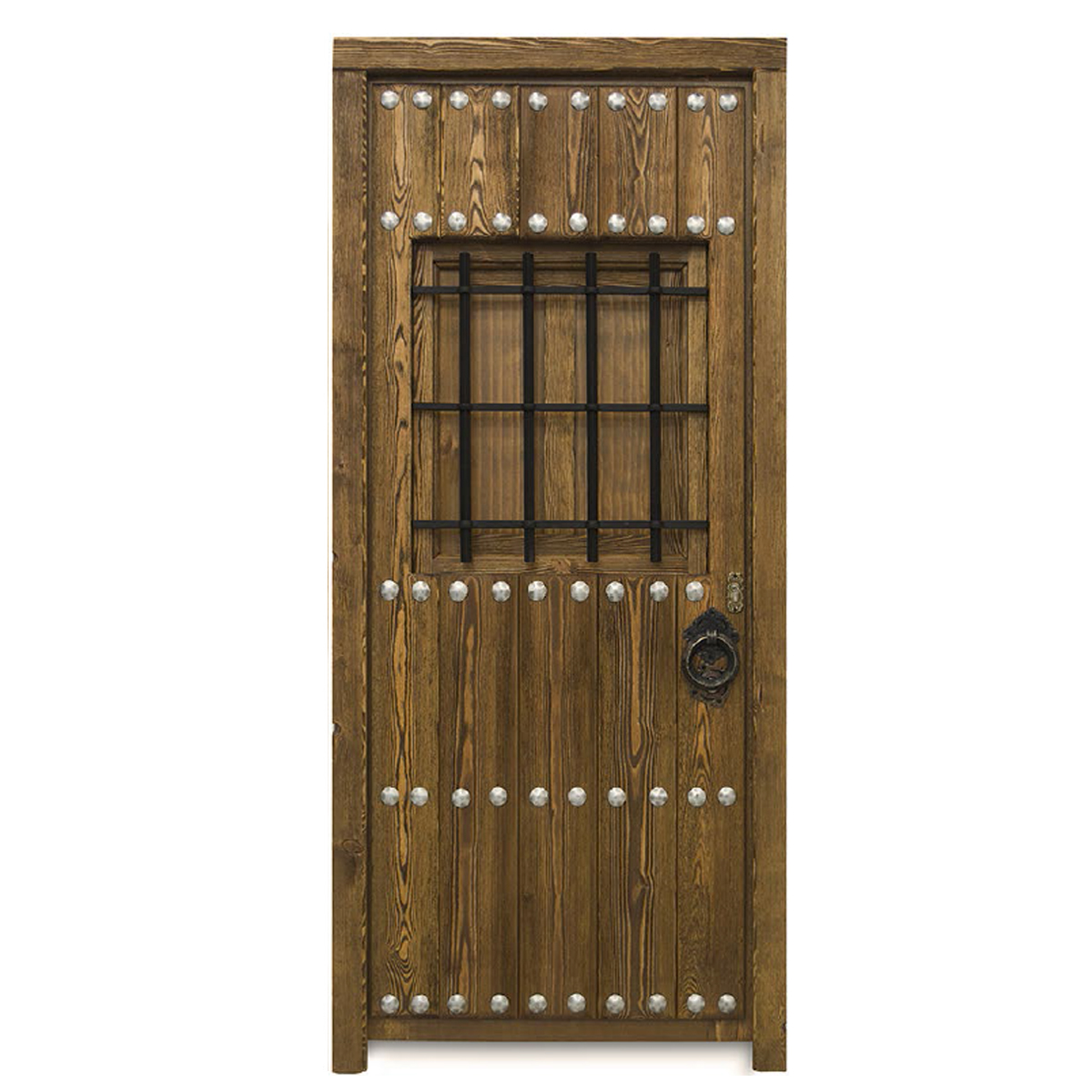 Puerta de exterior acorazada Cibeles Ext. Rústica 8 tablas con clavos