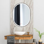 Espejo Led Oval Acero Negro 7cm