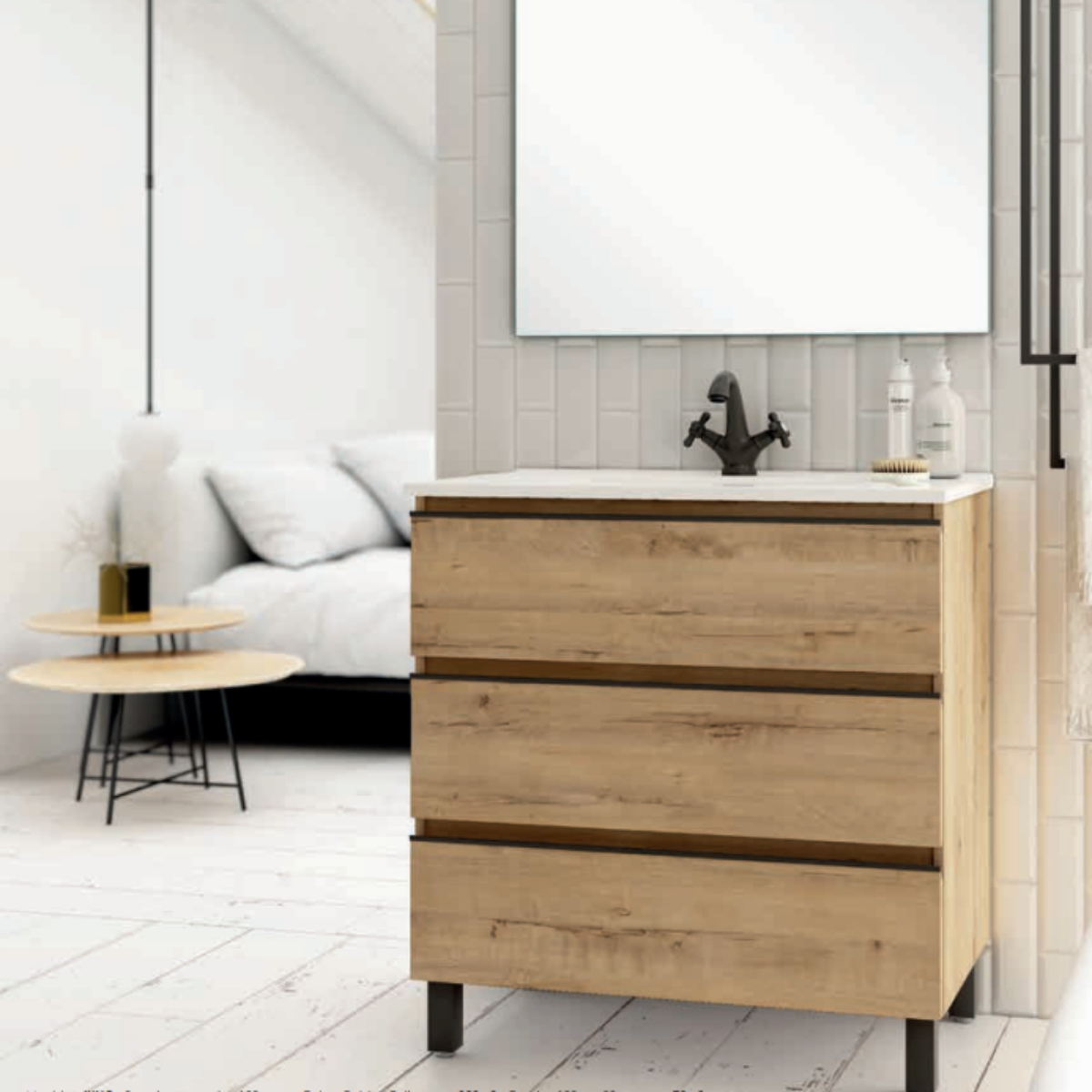 Mueble De Baño Juno 3 Cajones y Patas - Bricomoraleja