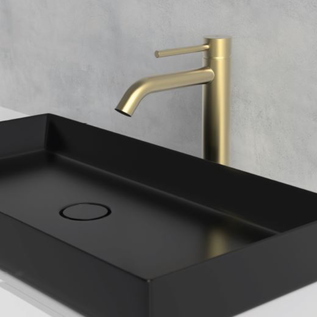 Grifo de lavabo alto monomando plenum oro