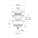 Válvula Desagüe Clic Clac Cromo Lavabo/Bidé - Imagen 2