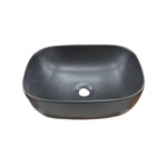 Lavabo Ceramica Sobrepuesto Greta Negro