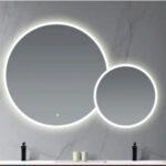 Espejo de Baño Led redondo Antivaho. Modelo Dafne 90+50cm