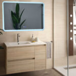 Espejo de Baño Led / Antivaho Rectangular. Modelo Jupiter Canto Blanco