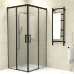 Mampara De Baño Angular Gomera Negra