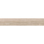 A single light oak wood plank spanning the width of the image on a white background.