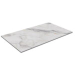 Rectangular white marble tile with gray veining