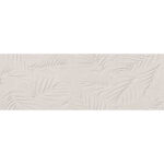 Beige decorative metal panel with embossed palm frond pattern.