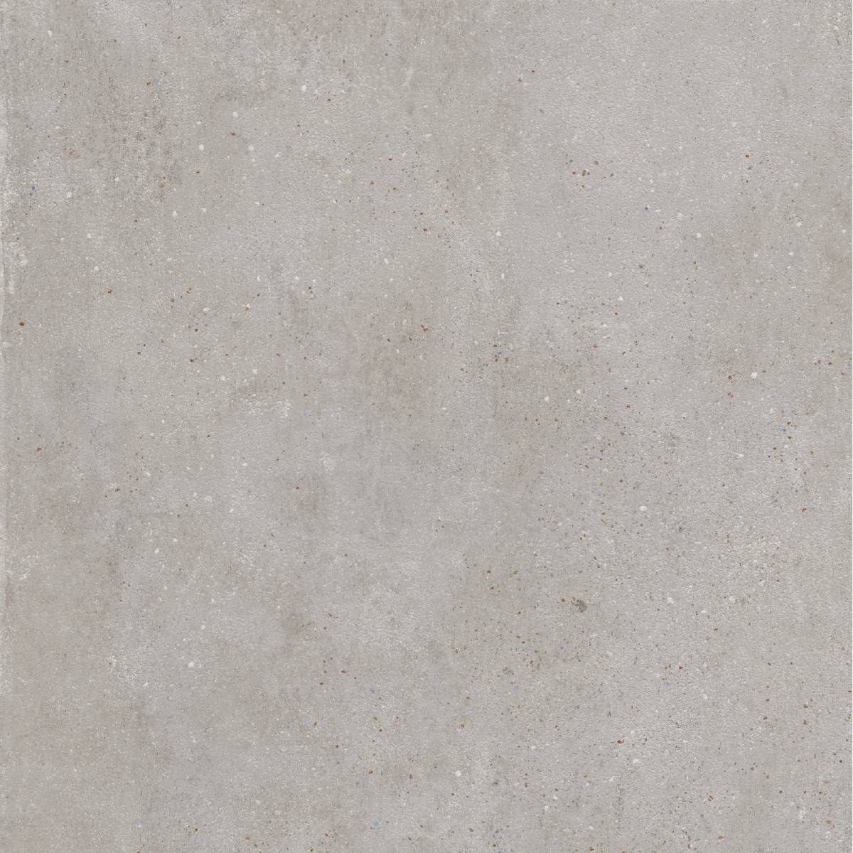 amira ev dark mate 60x60 Close-up of a light gray concrete surface with tiny embedded pebbles and subtle staining.