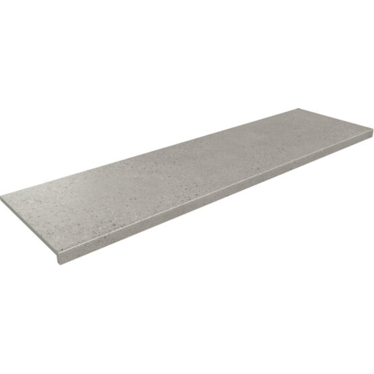peldaño illinois grey mate 33x120 Long rectangular concrete slab with a slightly beveled edge at one end