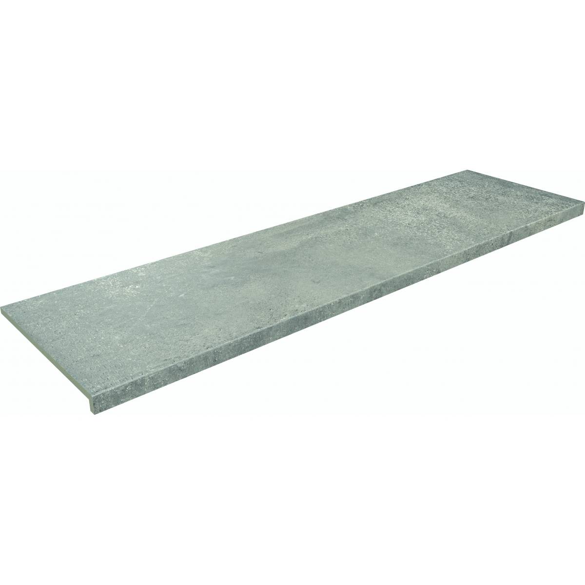 peldaño think grey mate 33x120 Long gray rectangular concrete slab tile with rough texture