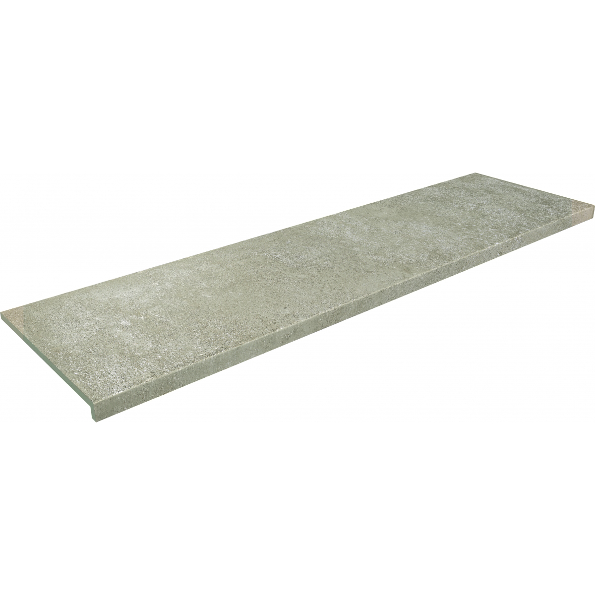 peldaño think taupe mate 33x120 Long rectangular concrete slab with a rough textured surface, oriented diagonally across the image; likely a paving slab or stair tread.